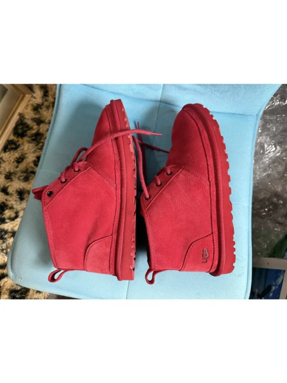 Ugg Men's Neumel Boots Size 9M Red Lace Up Chukka 3236